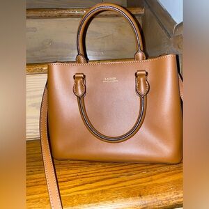 Lauren Ralph Lauren logo-embossed leather tote bag Mini Marcy Satchel